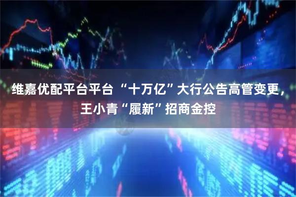 维嘉优配平台平台 “十万亿”大行公告高管变更，王小青“履新”招商金控