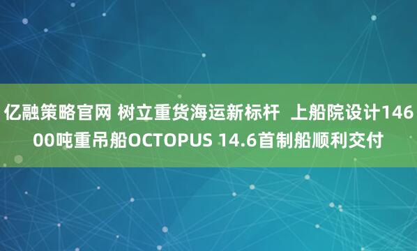 亿融策略官网 树立重货海运新标杆 上船院设计14600吨重吊船OCTOPUS 14.6首制船顺利交付